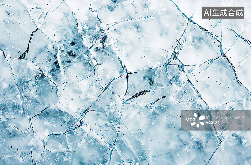 【AI数字艺术】冰封的湖面上的冰图片素材