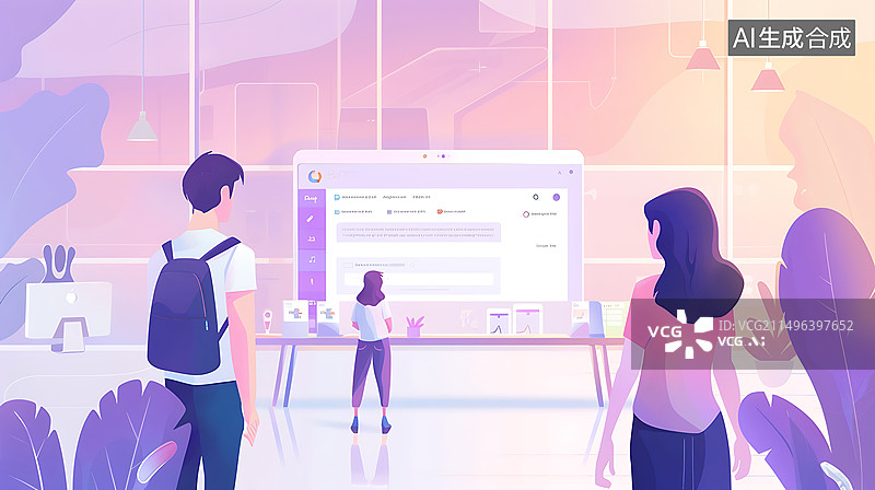 【AI数字艺术】扁平风商务职场插画图片素材