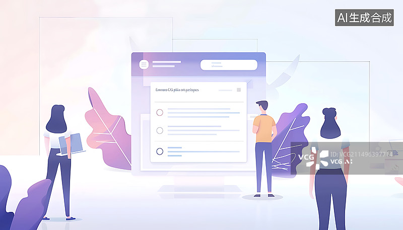 【AI数字艺术】扁平风商务职场插画图片素材