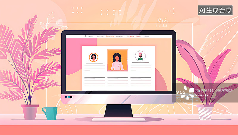 【AI数字艺术】扁平风商务职场插画图片素材