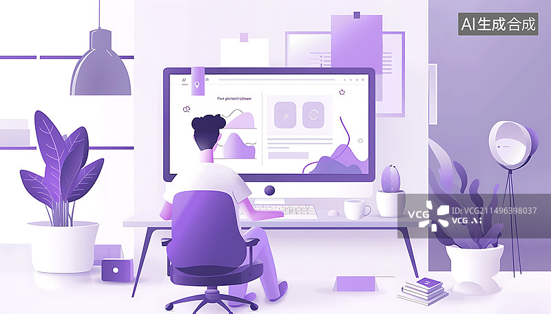 【AI数字艺术】扁平风商务职场插画图片素材