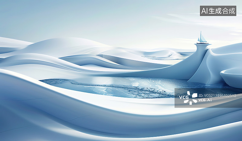 【AI数字艺术】冬季的冰雪赛道图片素材