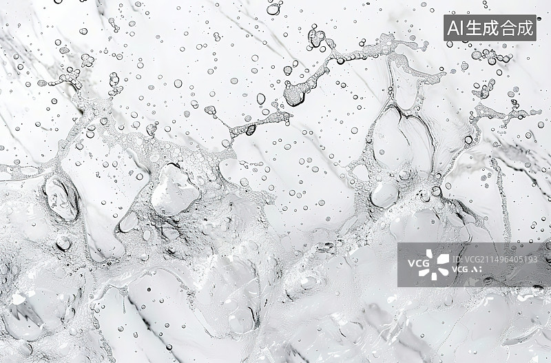 【AI数字艺术】白色背景下的气泡特写镜头图片素材