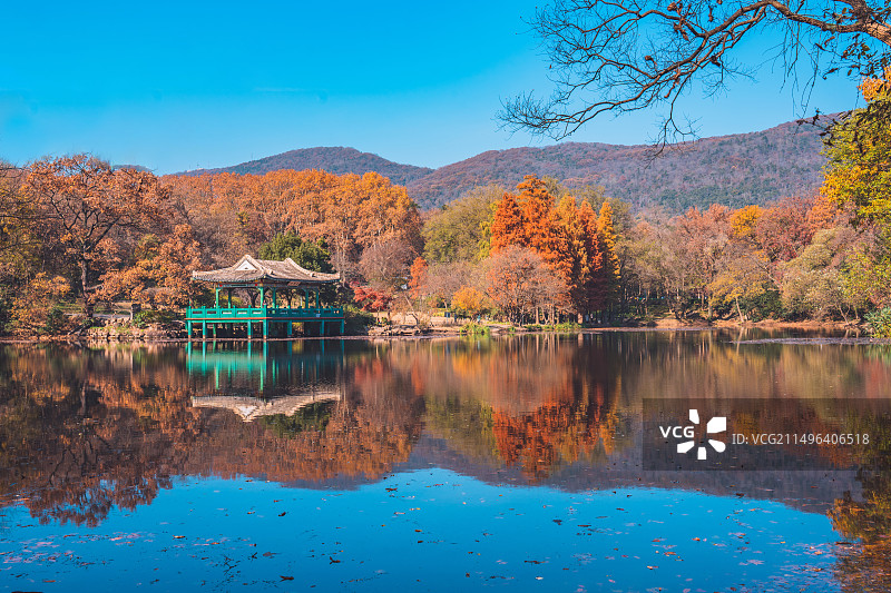 南京钟山风景区流徽榭图片素材