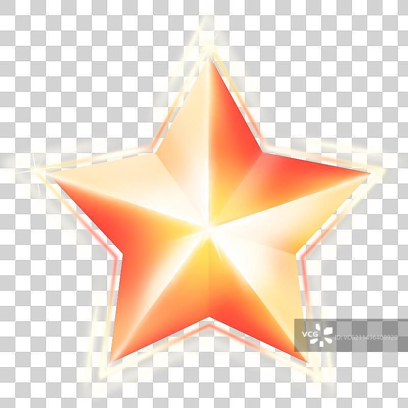发光的五角星插画元素图片素材