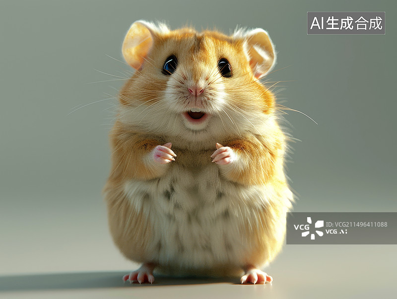 【AI数字艺术】3D卡通可爱动物毛绒玩具十二生肖鼠图片素材