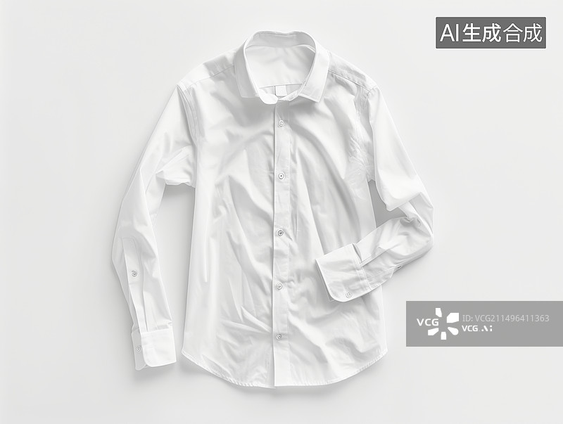 【AI数字艺术】特写的白衬衫衬衫在白色的背景图片素材