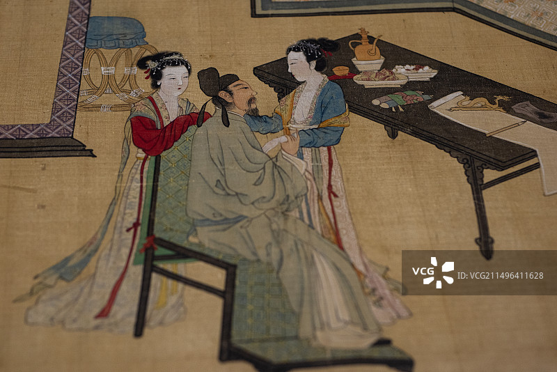 韩熙载夜宴图（唐寅临）图片素材