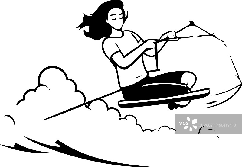 风筝冲浪女孩图片素材