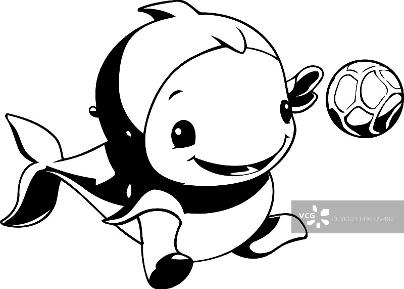 在海里游泳的可爱卡通小海豚图片素材