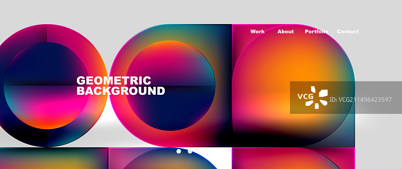 带有圆圈的彩色几何背景图片素材