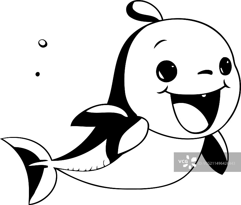 卡通风格的可爱小鲸鱼图片素材