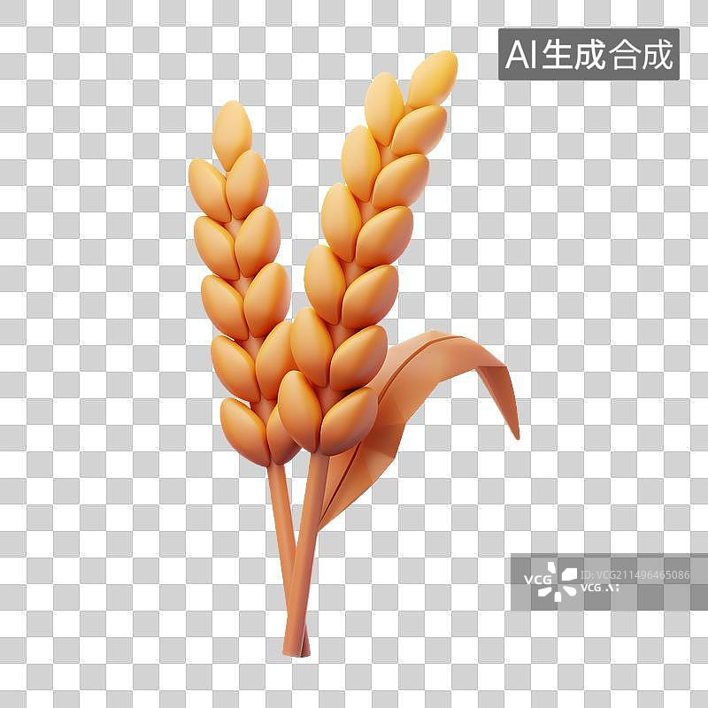 【AI数字艺术】3D小麦图片素材