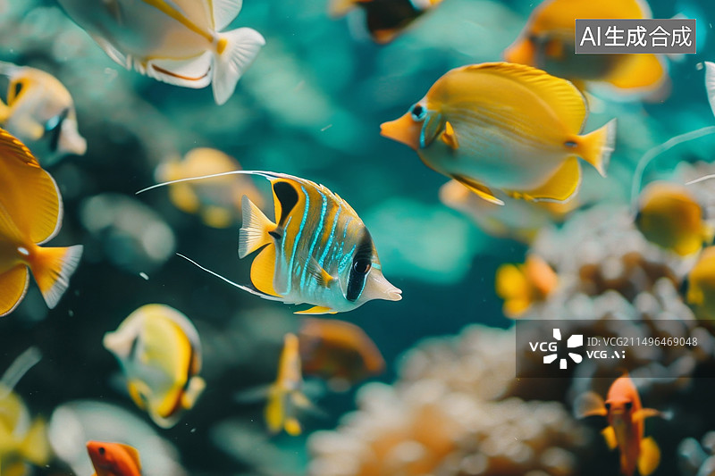 【AI数字艺术】海洋中的鱼群 海洋生物多样性图片素材