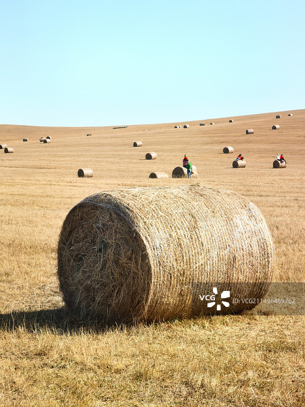 内蒙草原秋景  草垛子图片素材