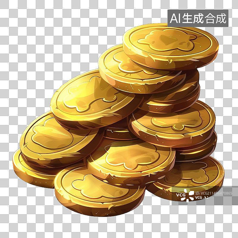 【AI数字艺术】金币图片素材