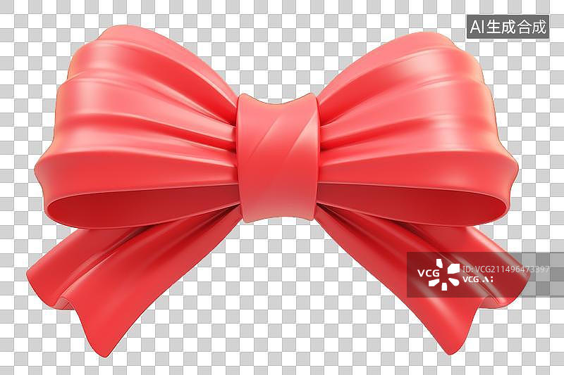 【AI数字艺术】红色蝴蝶结彩带图片素材