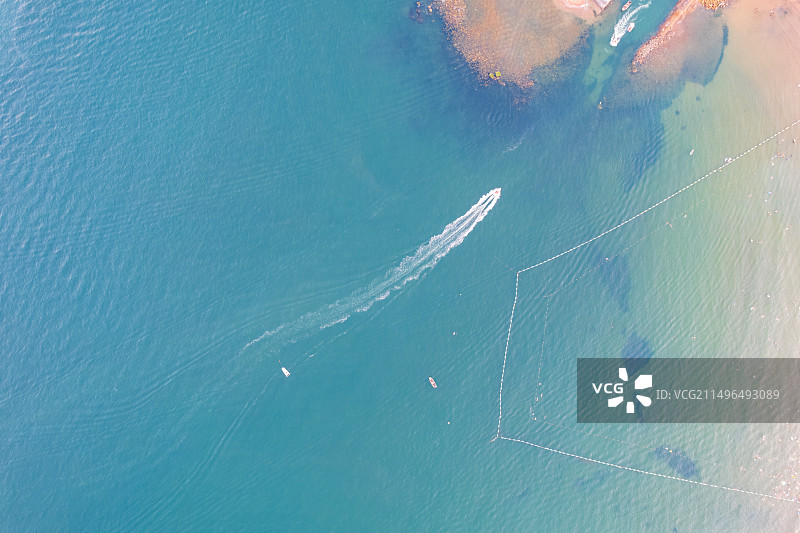 中国山东青岛第三海水浴场航拍图片素材