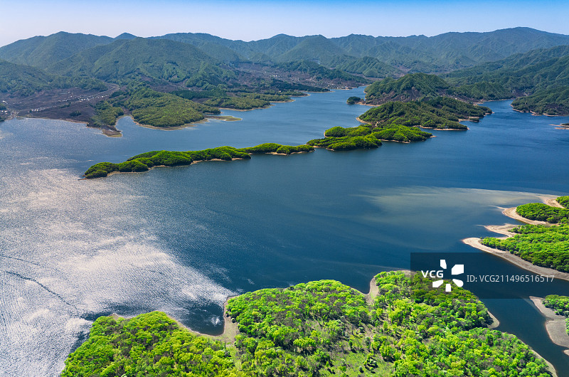 初夏松花湖图片素材