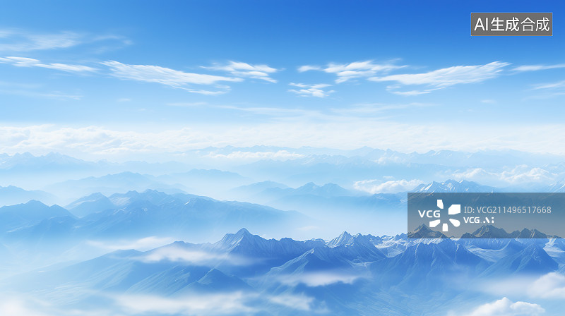 【AI数字艺术】山巅的风景 大气 背景图片素材