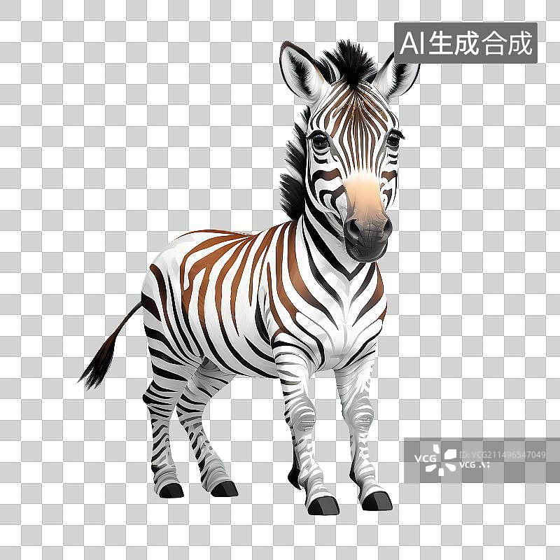 【AI数字艺术】一只斑马，免抠元素图片素材