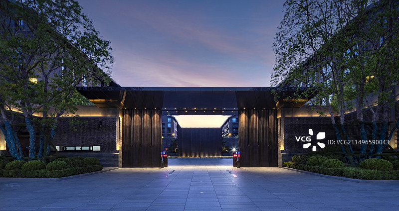 中式建筑，大门，院子图片素材