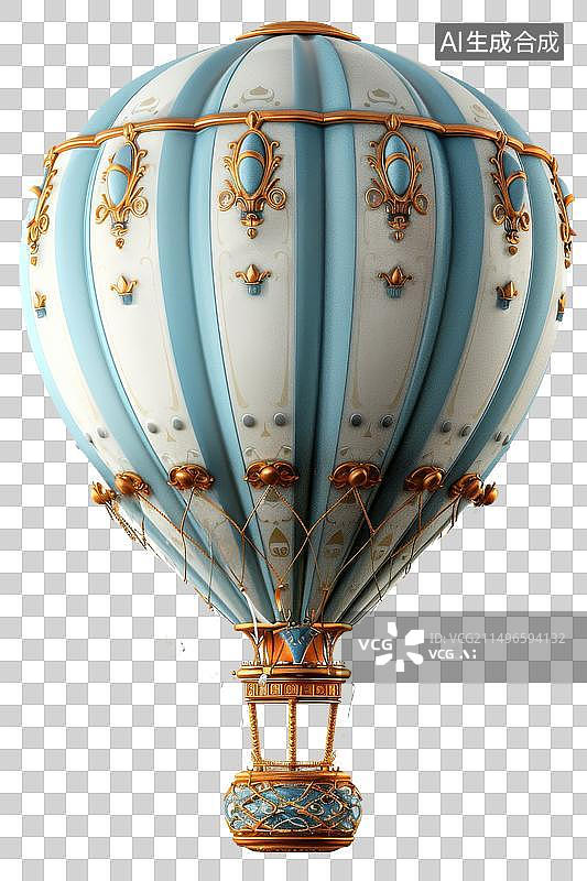 【AI数字艺术】一个卡通热气球图片素材