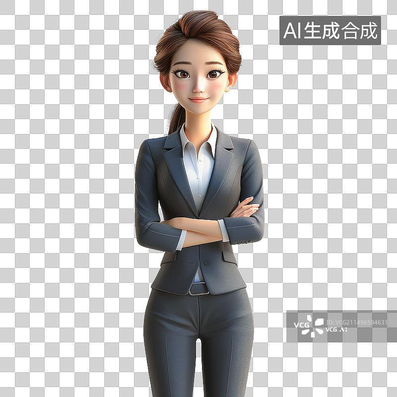 【AI数字艺术】一个穿着职业装的年轻女性图片素材