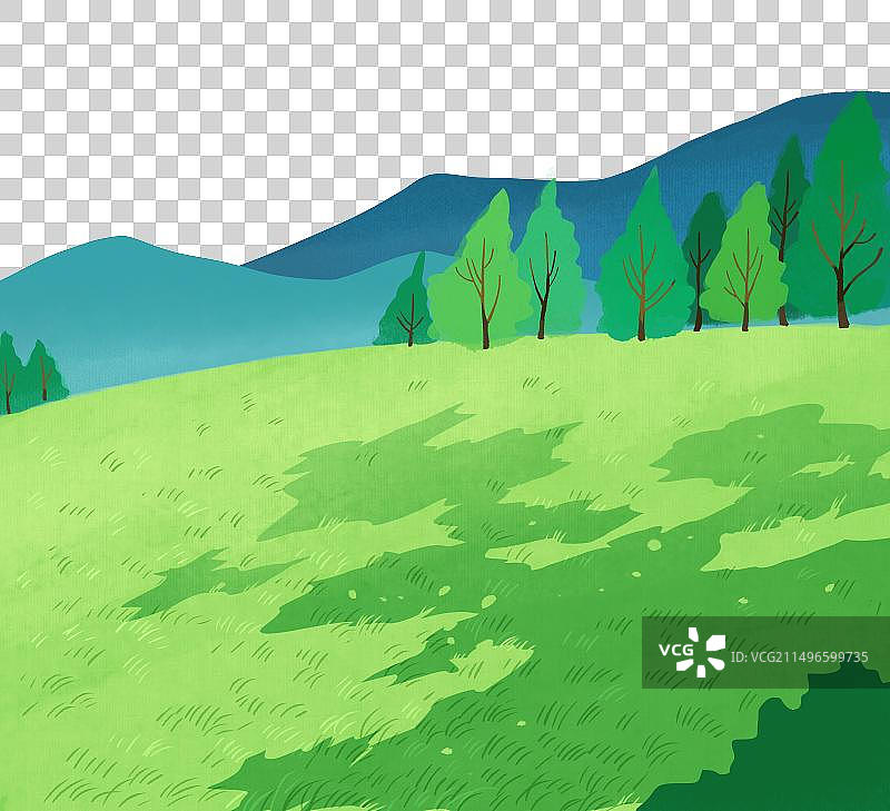 一片有树荫的草地图片素材