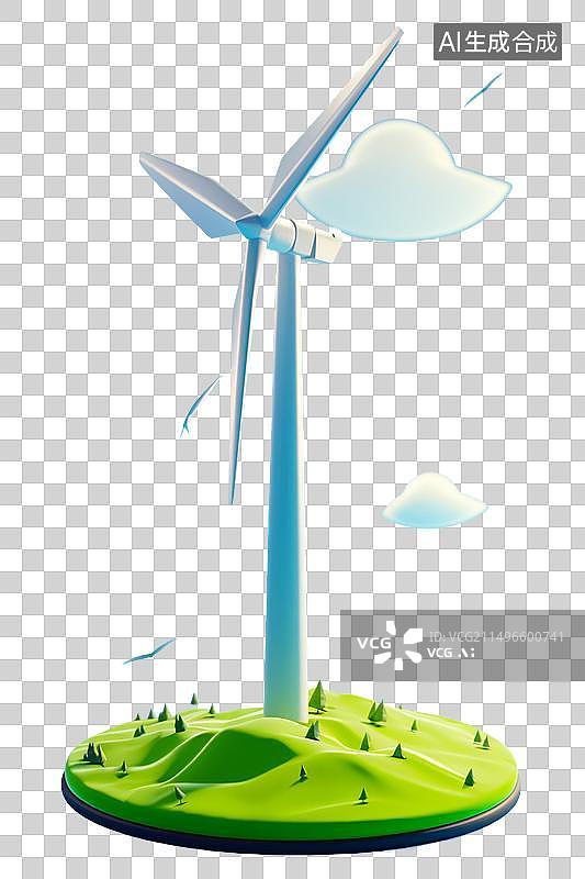 【AI数字艺术】风力发电机风车图片素材