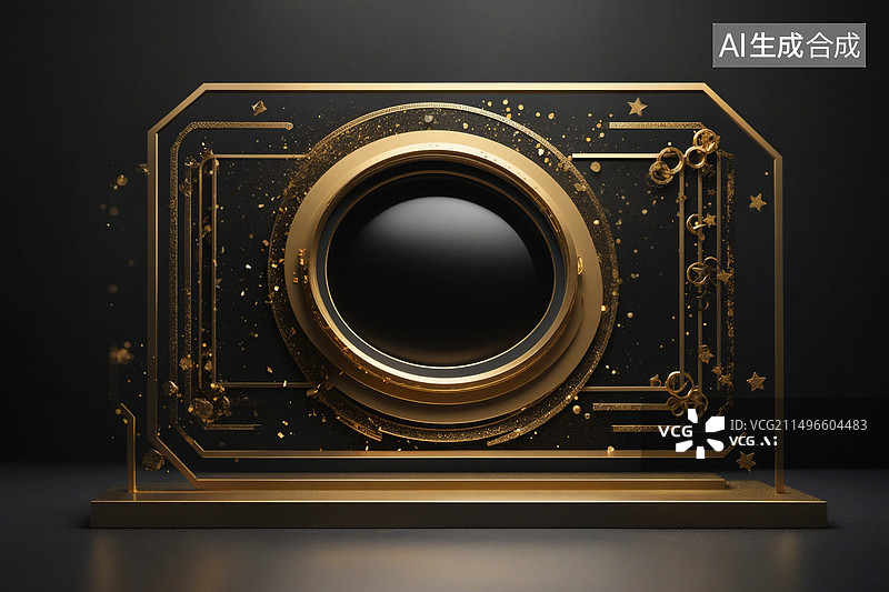 【AI数字艺术】奢华黑金海报模版图片素材