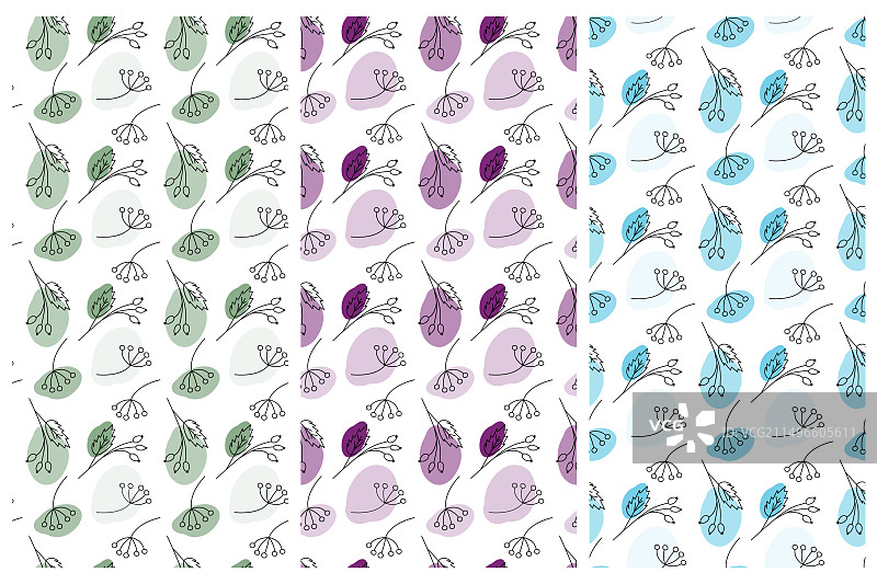 流行风格的斑点树枝轮廓图片素材