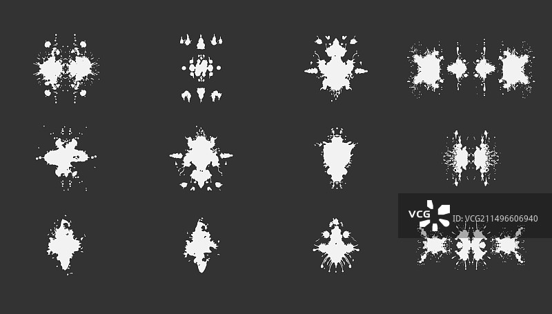 墨迹心理测试黑白图片素材