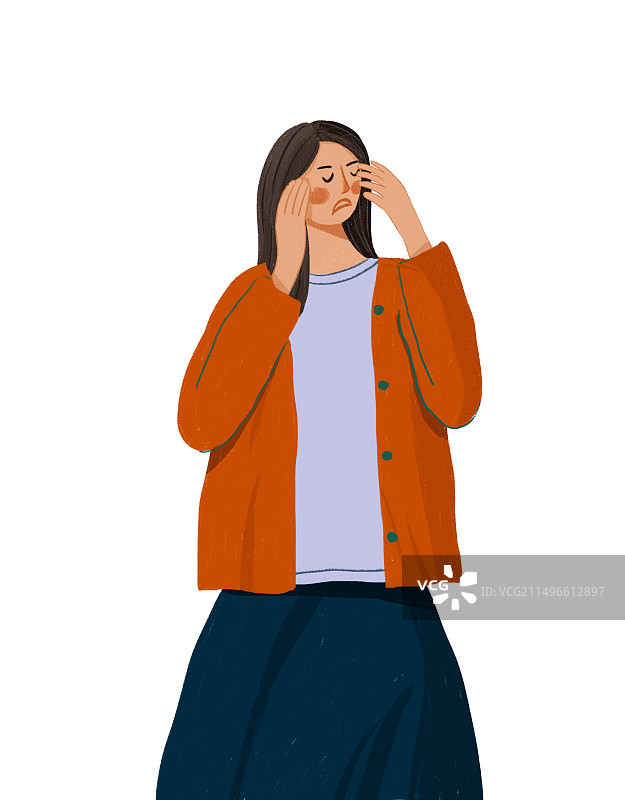 白色背景下的年轻女子图片素材