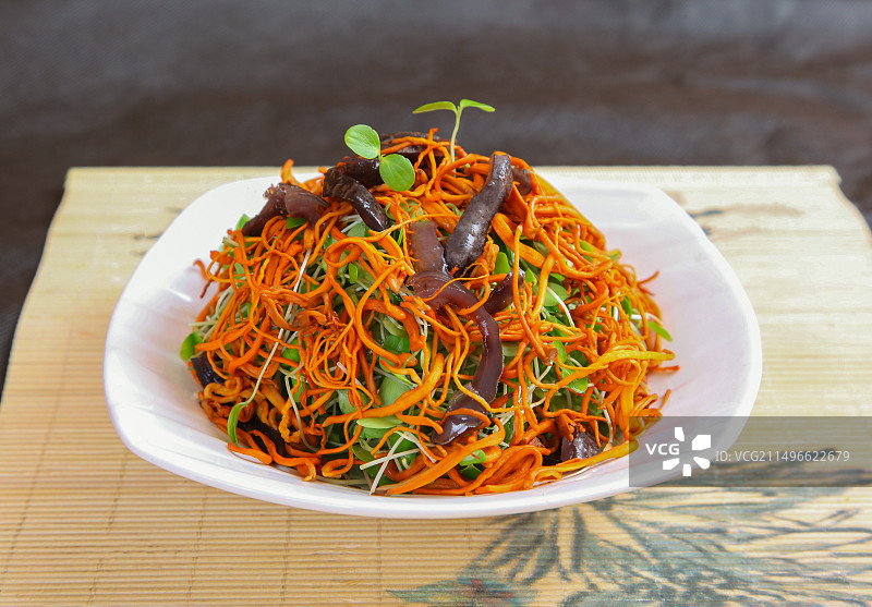 中餐美食-拌虫草花图片素材