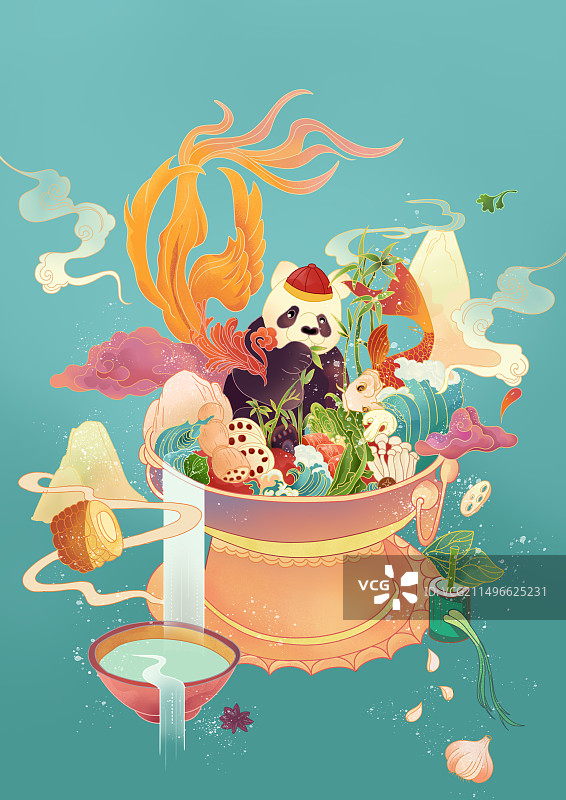 川渝大熊猫火锅图片素材