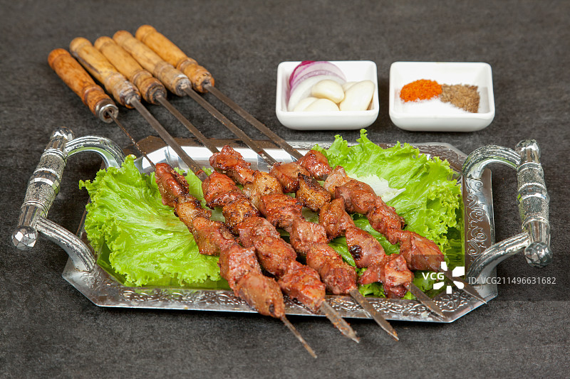 中餐美食-烤羊肝图片素材