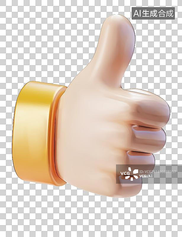 【AI数字艺术】3D渲染比大拇指手势元素图片素材