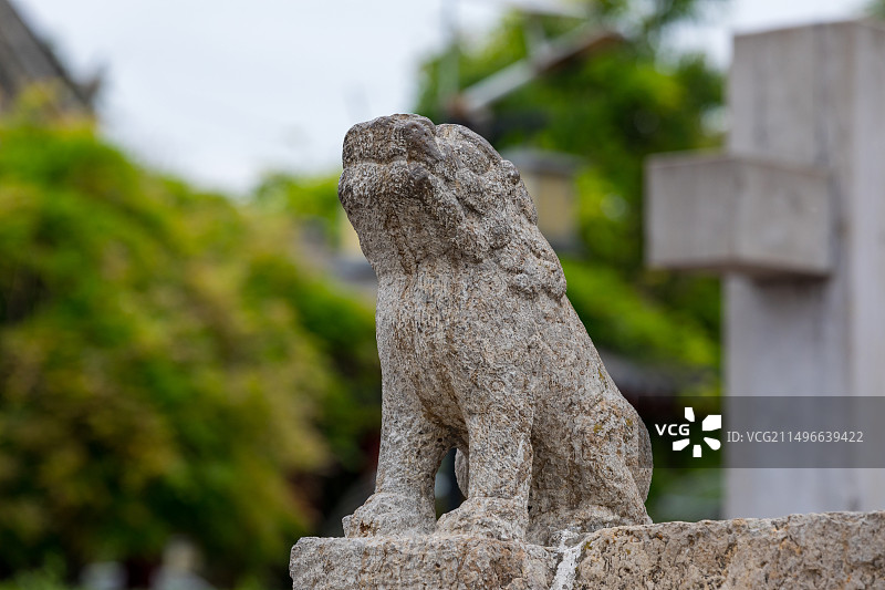 国保单位天下第一桥漯河临颍县小商桥石狮子雕刻图片素材