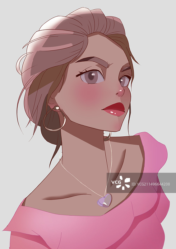 欧美风头像插画图片素材