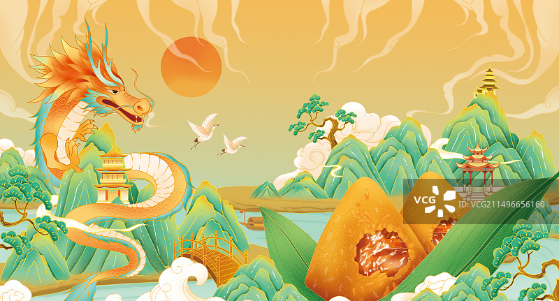 国风端午节插画设计图片素材