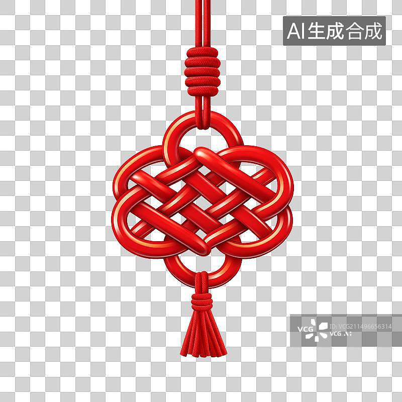 【AI数字艺术】红绳编织的中国结图案素材图片素材