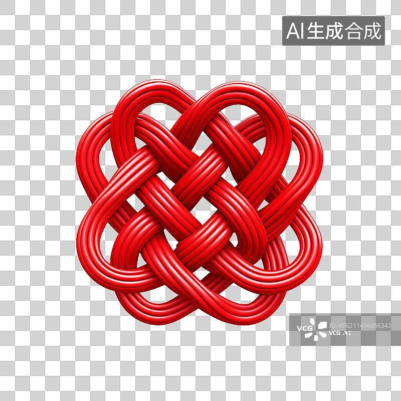 【AI数字艺术】红绳编织的中国结图案素材图片素材