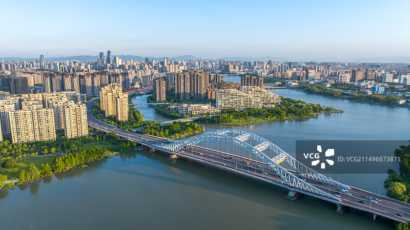 宁波湾头大桥，湾头片区航拍图片素材