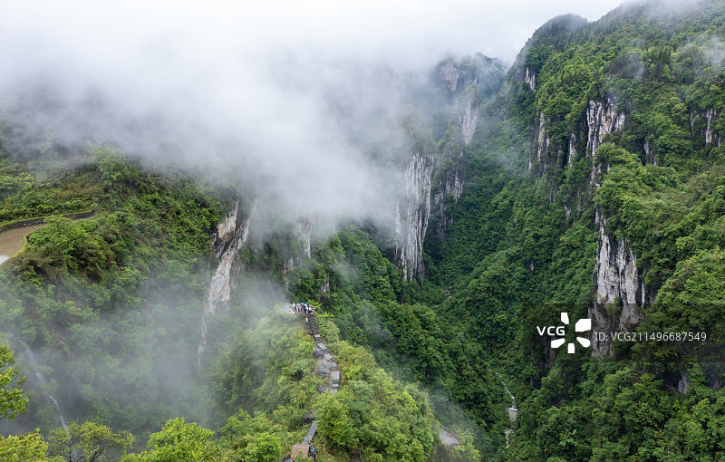 航拍湖南湘西矮寨德夯大峡谷天问台图片素材