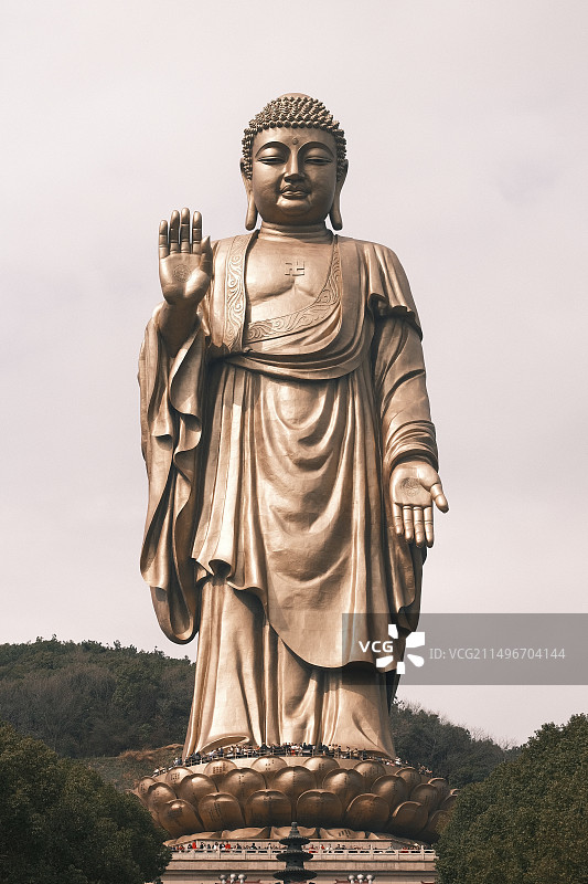 江苏省无锡市灵山大佛全景特写图片素材