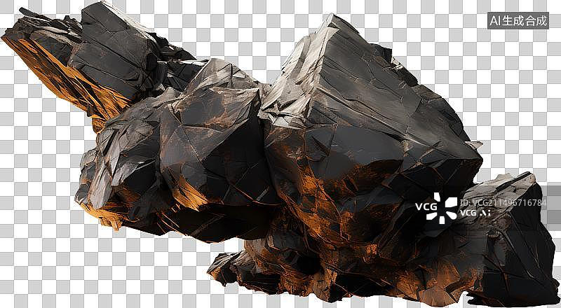 【AI数字艺术】黑岩石石材景观图片素材