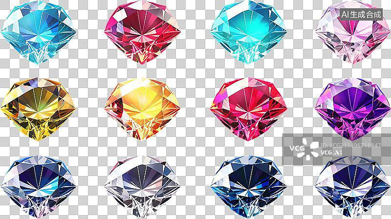 【AI数字艺术】璀璨钻石宝石元素图片素材
