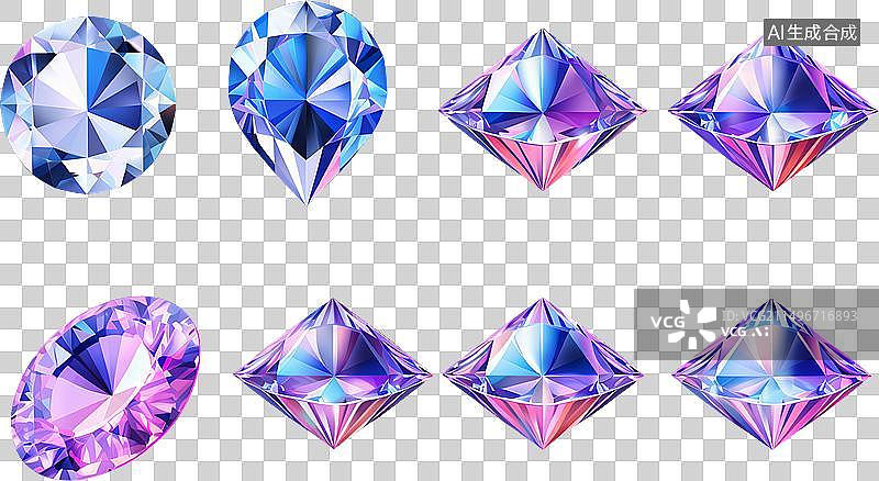 【AI数字艺术】璀璨钻石宝石元素图片素材