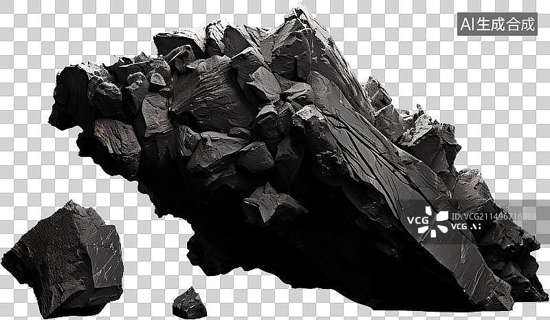 【AI数字艺术】黑岩石石材景观图片素材